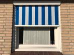 Zonnescherm blauw/wit 120x127cm., Ophalen of Verzenden, Zo goed als nieuw, Knikarmscherm