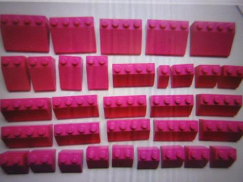 nr. 5650, Magenta schuine stenen, dakpannen. Verzenden kan., Kinderen en Baby's, Speelgoed | Duplo en Lego, Zo goed als nieuw