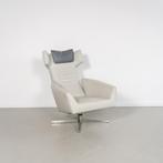 1x Leolux Elixir Fauteuil Lichtgrijs Leer - Gepolijst, Niet ingevuld, Niet ingevuld, 75 tot 100 cm, Ophalen of Verzenden