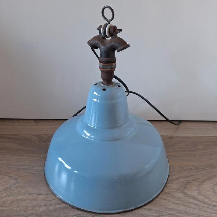 Oude industriële lamp / hanglamp, Huis en Inrichting, Lampen | Hanglampen, Gebruikt, Minder dan 50 cm, Ophalen
