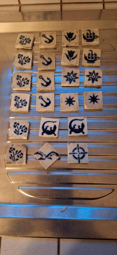 Antieke Nautische Tegels van 4×4cm in perfecte staat!!, Antiek en Kunst, Antiek | Wandborden en Tegels, Ophalen of Verzenden