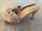 Hoge beige lederen kleppers Scholl mt 39, Scholl, Beige, Gedragen, Sandalen of Muiltjes