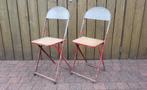 2 ODA industriële klapstoelen / brocante caféstoelen, Ophalen of Verzenden