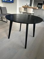 Ronde zwarte eettafel - 105cm diameter, Huis en Inrichting, Tafels | Eettafels, Ophalen, Gebruikt, 100 tot 150 cm, Rond