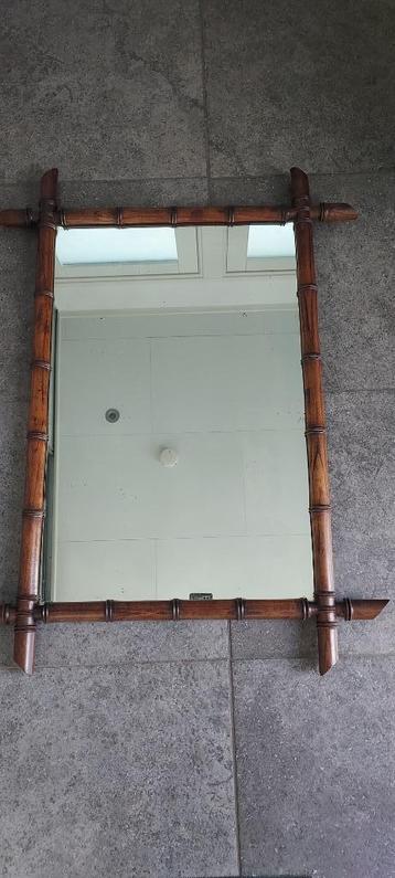 Antieke faux bamboe spiegel 92x68 beschikbaar voor biedingen