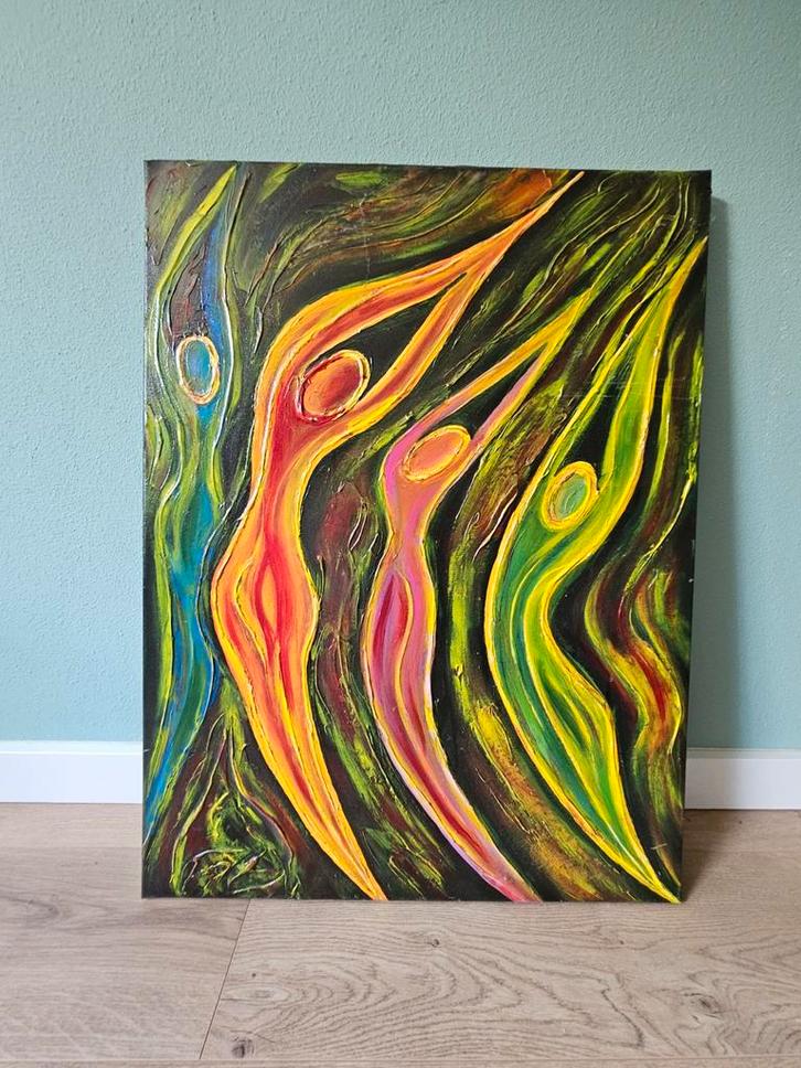 Abstract Dansers Schilderij, Antiek en Kunst, Kunst | Overige Kunst, Ophalen