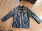 Vintage oldskool bruin leder leren leer jack jas L XL, Ophalen of Verzenden, Gedragen, Maat 56/58 (XL), Bruin