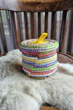 multicolor afrikaans opbergmandje handgemaakt in senegal, Mand, Rond, Nieuw, Ophalen of Verzenden