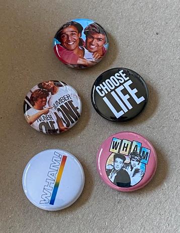 WHAM #1 buttons speldjes pins George Michael Andrew Ridgeley beschikbaar voor biedingen