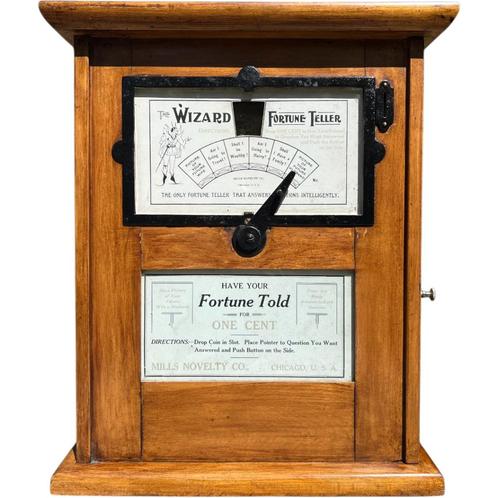 The Wizard Fortune Teller - Mills 1904, Verzamelen, Automaten | Gokkasten en Fruitautomaten, Gebruikt, Overige munten, Met sleutels