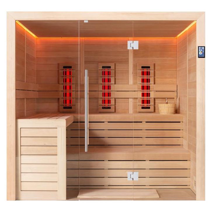 Combi Sauna | Hemlock | 180x160 | Zonder saunakachel, Sport en Fitness, Sauna, Nieuw, Complete sauna, Infrarood, Ophalen of Verzenden