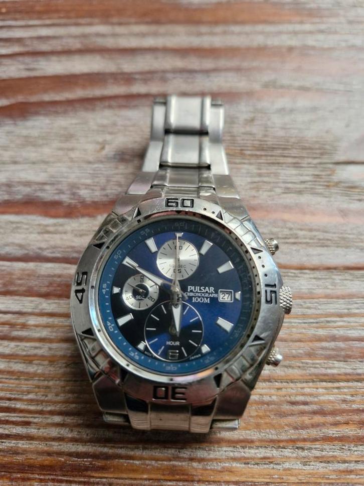 Pulsar Chronograaf Polshorloge, Sieraden, Tassen en Uiterlijk, Horloges | Heren, Gebruikt, Polshorloge, Staal, Staal, Ophalen