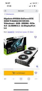 Rtx 4060 TI Gigabyte Wit, Computers en Software, Videokaarten, Ophalen of Verzenden, Zo goed als nieuw, GDDR6, PCI-Express 4