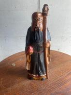 Houten beeld Shou Xing – Chinese geluksgod (vintage), Antiek en Kunst, Kunst | Niet-Westerse kunst, Ophalen of Verzenden