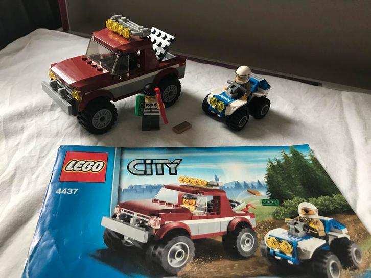 Lego City 4437 Boevenauto + Politie Quad, Kinderen en Baby's, Speelgoed | Duplo en Lego, Gebruikt, Lego, Complete set, Ophalen of Verzenden
