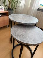 Set van 2 Ronde Bijzettafels, Ophalen, Minder dan 45 cm, Minder dan 55 cm, Metaal of Aluminium