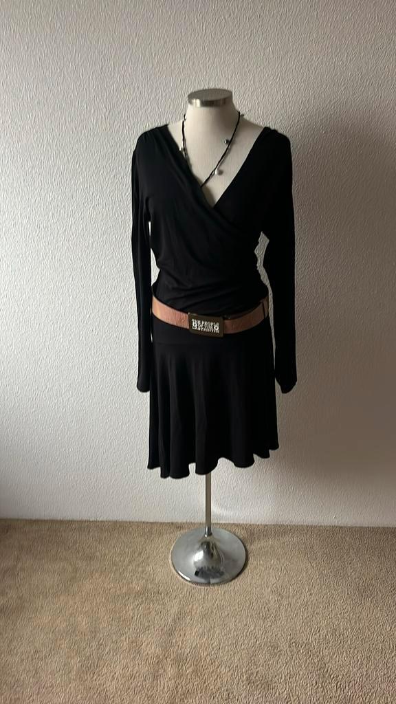 Dept jurk zwart viscose maat M, Kleding | Dames, Jurken, Zo goed als nieuw, Maat 38/40 (M), Zwart, Boven de knie, Ophalen of Verzenden