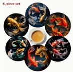 Onderzetters met Koi Karpers afbeeldingen, Huis en Inrichting, Woonaccessoires | Onderzetters, Ophalen of Verzenden, Nieuw, Glas of Kopje