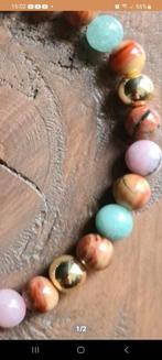 Nieuw, edelstenen (natuursteen) Armband " blossom" oa. Jade, Nieuw, Ophalen of Verzenden