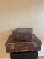 Vintage brocante bruine sierkoffer, Ophalen, Gebruikt, Leer