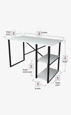 Bureau met 2 vakken - wit - industrieel - 60 x 120 x 75, Huis en Inrichting, Bureaus, Ophalen, Zo goed als nieuw