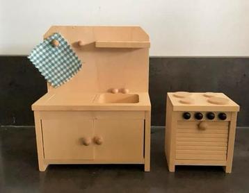 Rulke poppenhuis speelgoed hout aanrecht gasfornuis keuken beschikbaar voor biedingen
