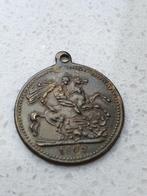 Antieke koperen medaillehanger, medaillon, Edward VII 1909, Postzegels en Munten, Munten | Europa | Niet-Euromunten, Ophalen of Verzenden