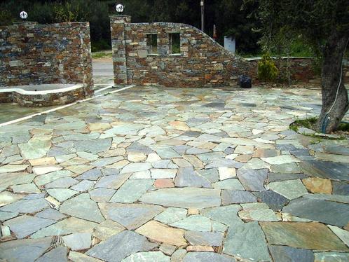 Griekse flagstones Karystos Green voor pad, tuin en terras, Tuin en Terras, Tegels en Klinkers, Nieuw, Terrastegels, Natuursteen