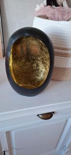 Windlicht egg zwart/goud geeft een sfeervol licht, Ophalen of Verzenden, Metaal