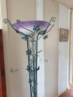 schneider lila paars pate de verre vloerlamp smeedijzer, Antiek en Kunst, Antiek | Lampen, Ophalen