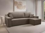 Taupe Velvet Hoek Slaapbank, Huis en Inrichting, Banken | Sofa's en Chaises Longues, Ophalen, 250 tot 300 cm, Zo goed als nieuw