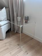 Bijzettafel acryl, Huis en Inrichting, Tafels | Bijzettafels, Kunststof, Gebruikt, Vierkant, 55 tot 75 cm