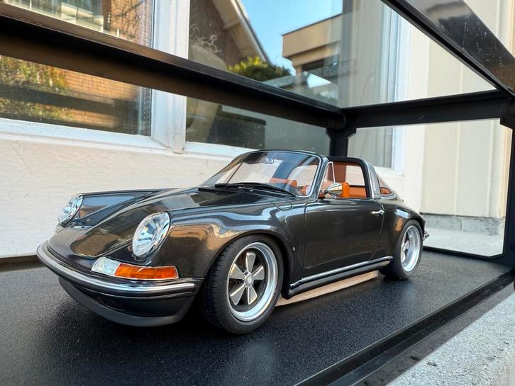 1:18 Singer Porsche 911 Targa grijs 1990 Cult Scale CML106-1, Hobby en Vrije tijd, Modelauto's | 1:18, Zo goed als nieuw, Auto