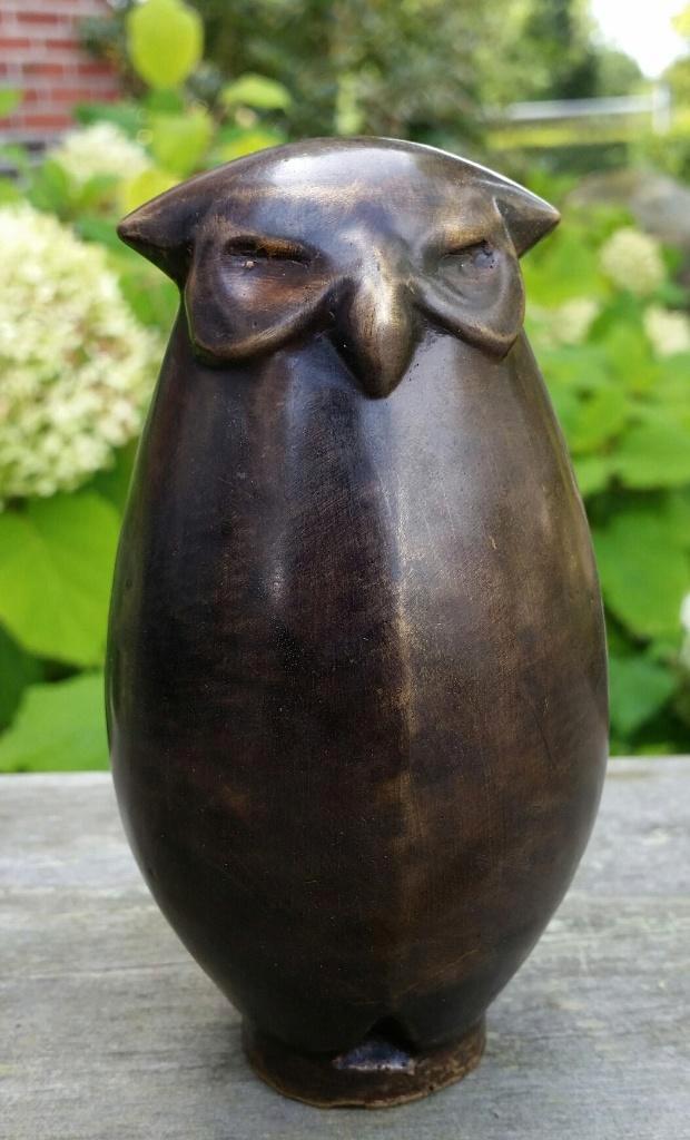 BOLLE UIL / bronzen beeld / 12,5 cm hoog, Tuin en Terras, Tuinbeelden, Nieuw, Dierenbeeld, Ophalen of Verzenden