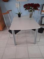 eettafel +  4 stoelen, Huis en Inrichting, Tafels | Eettafels, Ophalen, Kunststof, Gebruikt, 100 tot 150 cm