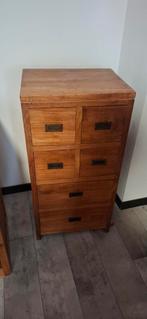 Teak houten kastje, Ophalen, Gebruikt, 1 of 2 laden, Teakhout