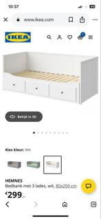 Zo goed als nieuwe Hemnes bedbank, Huis en Inrichting, Slaapkamer | Bedden, Ophalen, Eenpersoons, Wit, Zo goed als nieuw