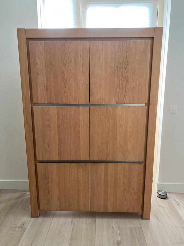 Goossens wonen Makaz opbergkast – Massief eiken – Topstaat, Huis en Inrichting, Kasten | Buffetkasten, Zo goed als nieuw, 150 tot 200 cm