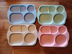 Bamboe vakjes borden 4 keer, Huis en Inrichting, Keuken | Tupperware, Ophalen of Verzenden, Zo goed als nieuw, Overige typen