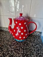 VROLIJKE  RODE OILILY THEEPOT MET STIPPEN, Overige typen, Nieuw, Ophalen of Verzenden, Overige stijlen