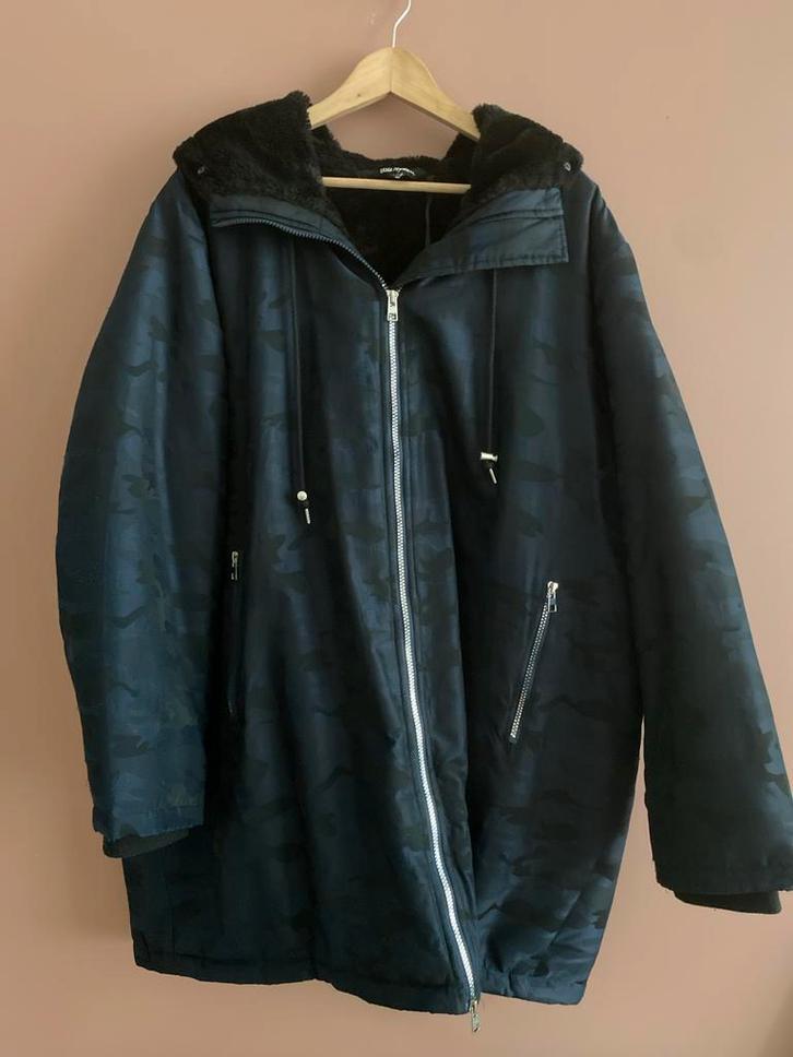 Ulla Popken Blauwe Jas met Camouflage Print, Kleding | Heren, Jassen | Zomer, Zo goed als nieuw, Maat 56/58 (XL), Blauw, Ophalen of Verzenden
