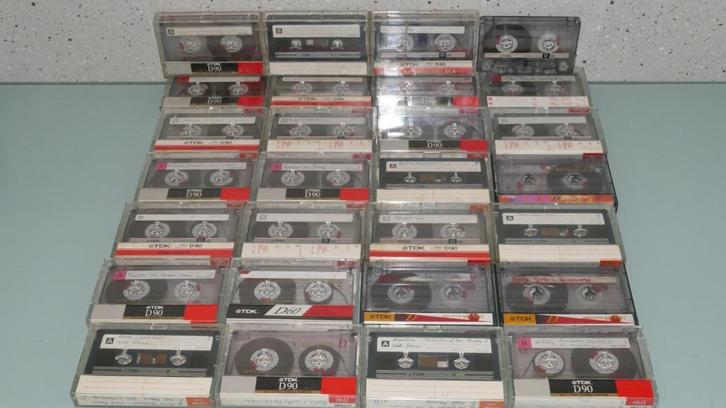 24 stuks | TDK D60 90 | Verschillende generaties, Cd's en Dvd's, Cassettebandjes, Gebruikt, Onbespeeld, Overige genres, 2 t/m 25 bandjes