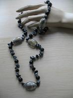 Kralen Ketting Murano Goud/ Zwart + Edelsteen, Sieraden, Tassen en Uiterlijk, Antieke sieraden, Ophalen of Verzenden, Overige materialen