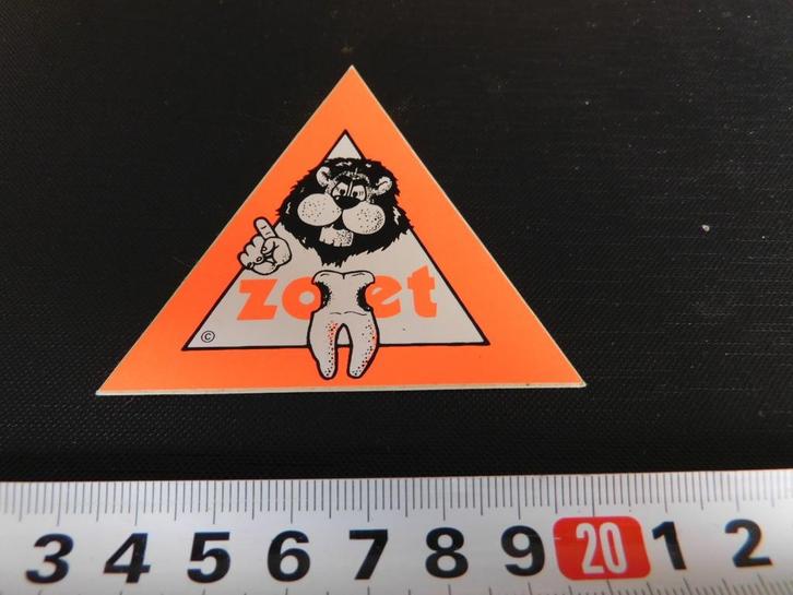 sticker ZOET leeuw tand, Verzamelen, Stickers, Zo goed als nieuw, Bedrijf of Vereniging, Ophalen