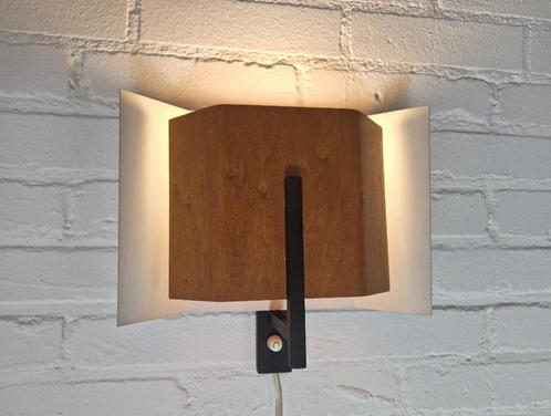 Zeldzame Philips NX 121 wandlamp, jaren 60, Huis en Inrichting, Lampen | Wandlampen, Gebruikt, Hout, Metaal, Ophalen of Verzenden