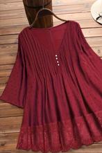 NIEUW mt 5xl (54/56) tuniek oto 75 zoom 90cm, Kleding | Dames, Grote Maten, Verzenden, Nieuw, Rood, Blouse of Tuniek