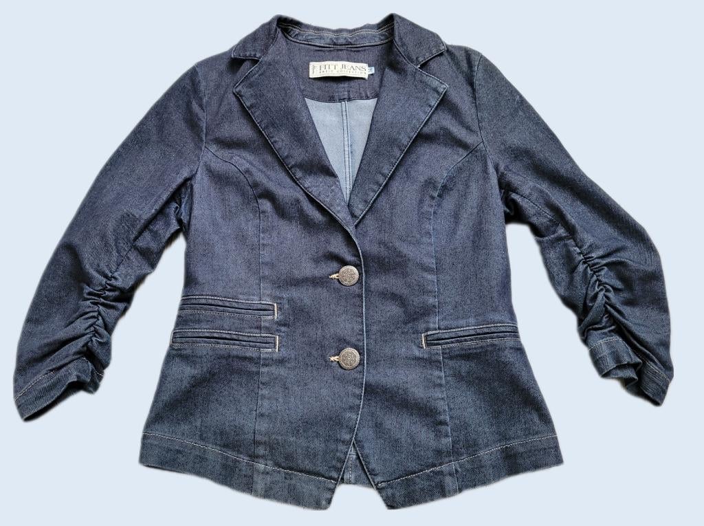 FITT JEANS blauw spijker colbert maat 36 ~ JB0028, Fitt Jeans, Blauw, Ophalen of Verzenden, Zo goed als nieuw