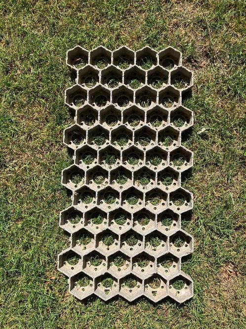 Grindplaten, grindmatten, splitplaten  ca 45m2, Tuin en Terras, Grind, Keien en Split, Gebruikt, Grind, Grijs, Overige materialen