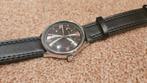 Bergmann heren horloge 1998 met datumweergave - Zwart leer, Overige merken, Leer, Staal, Polshorloge