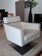 GRATIS AF TE HALEN GEALUX LEDEREN  DRAAIFAUTEUIL ALS NIEUW, Huis en Inrichting, Fauteuils, Ophalen, Gebruikt, 75 tot 100 cm, Metaal